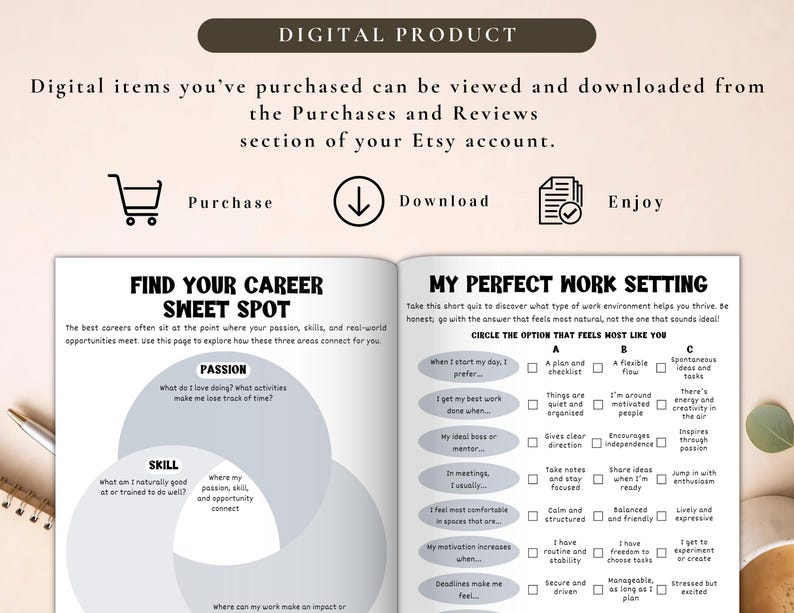 PLR What Career Fits Me Workbook for Commercial Use, Printable and Editable Template, Career Self-Assessment, Job that Fits Me image 4