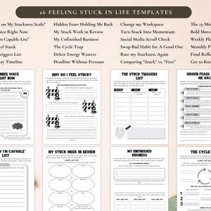 PLR Feeling Stuck in Life Workbook for Commercial Use, Printable and Editable Template, Feeling Trapped Worksheets, Self-Growth image 3
