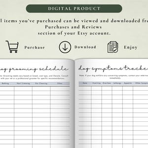 PLR Dog Care Planner for Commercial Use, Printable and Editable Template, Pet Planner, Dog Planner, Dog Journal, Dog Records image 4