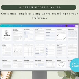 PLR Dream Bigger Planner for Commercial Use, Printable and Editable Template, Dream Life Planner, Goal Planner, Vision Planner
