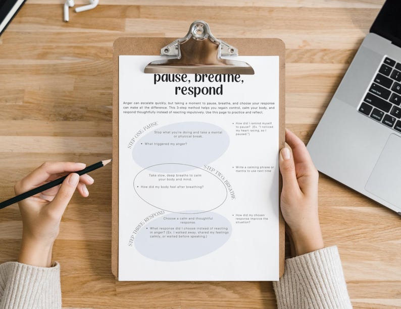 PLR Mein Arbeitsbuch zur Anagerkontrolle für kommerzielle Nutzung, druckbare und in Canva bearbeitbare Vorlage, Arbeitsbuch zum Anger-management, Wuttherapie Bild 8