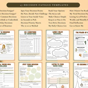 PLR / Resell Decision Fatigue Workbook, Printable and Editable Template, Overcome Decision Fatigue, Decision-Making Tool, Daily Decision image 3