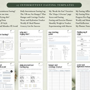 PLR Intermittent Fasting Planner for Commercial Use, Printable and Editable Template, Intermittent Fasting Tracker, IF Planner