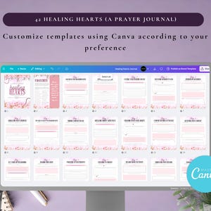PLR Healing Hearts Journal for Commercial Use, Printable and Canva Editable Template, Forgiveness Journal, Healing Journal, Bible Journal