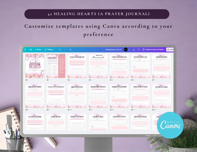 PLR Healing Hearts Journal for Commercial Use, Printable and Canva Editable Template, Forgiveness Journal, Healing Journal, Bible Journal