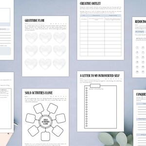 PLR Diario para introvertidos para uso comercial, plantilla imprimible y editable en Canva, diario de atención plena imagen 7