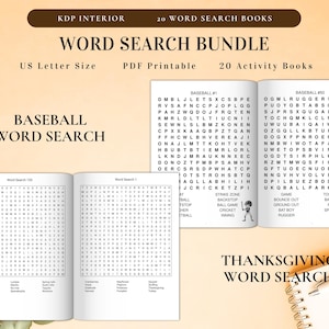 Word Search 2000+ Pages Bundle Printable Puzzle Game with Solution for Kids, Adult, Seasons, Christmas, Halloween, Thanksgiving Holidays PDF image 3