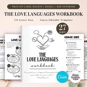 PLR 愛の言語ワークブック（商用利用可）、編集・印刷可能なテンプレート、親密さワークブック、人間関係ジャーナル