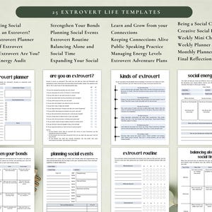 PLR Extrovert Life Planner for Commercial Use, Printable and Canva Editable Template, Social Skills Guide image 3