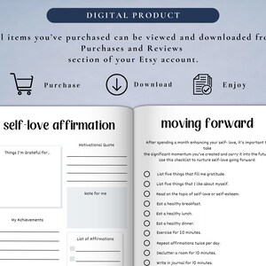 PLR Self-Love Journal for Commercial Use, Printable and Editable Template, Self-Care Journal, Affirmation Journal, Self-Love Plan