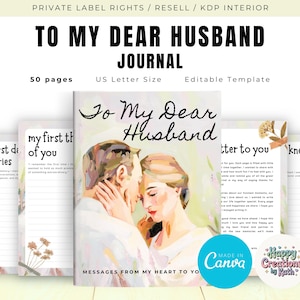 Cartas para mi querido esposo (PLR/Revender), plantilla imprimible y editable, cartas para mi esposo, carta de amor para mi esposo, querido esposo