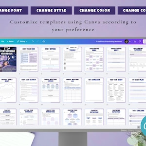 PLR / Resell Stop Overthinking Workbook, Printable and Editable Template, Declutter Your Mind, Anxiety Workbook, Mental Health Journal image 5