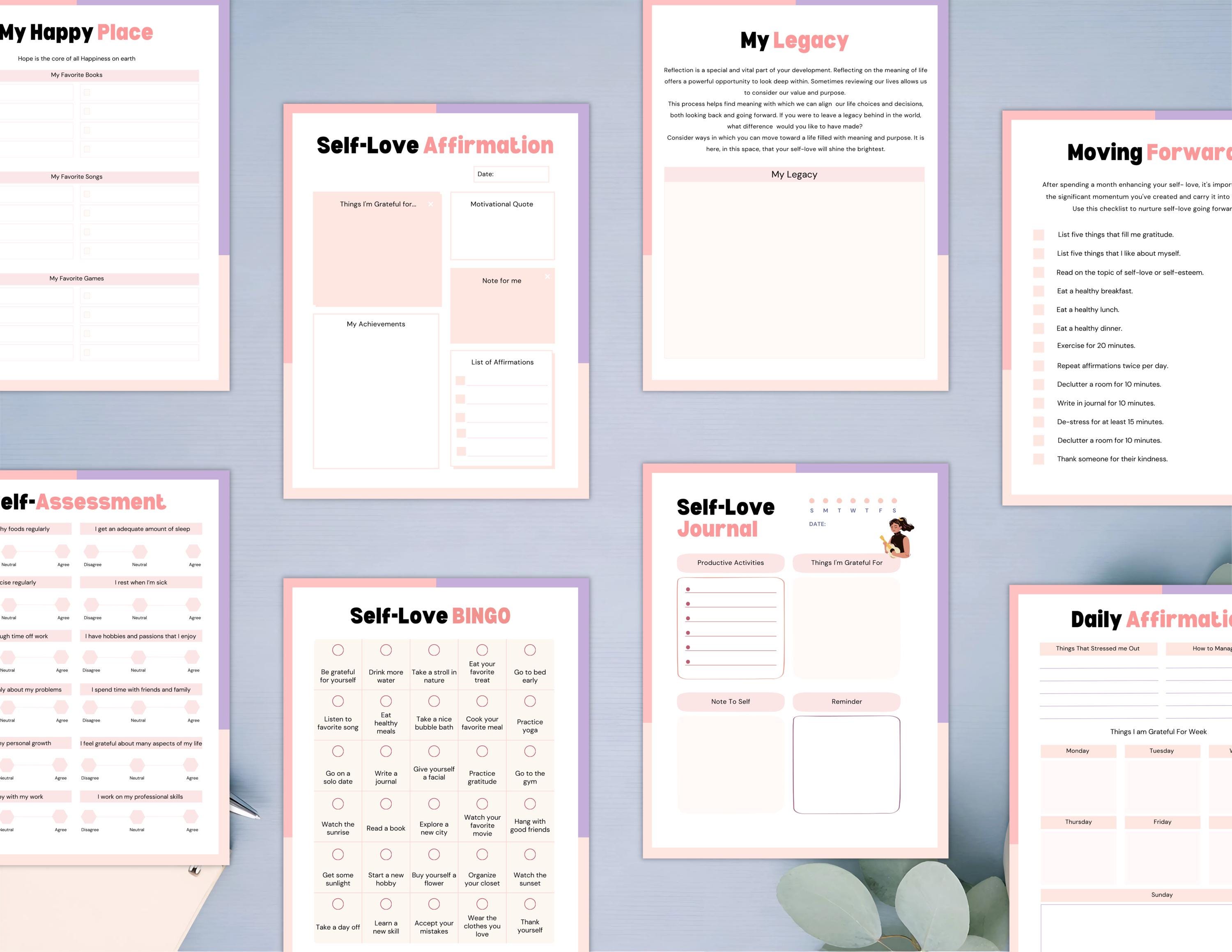 PLR Self-love Journal for Commercial Use, Printable and Editable ...