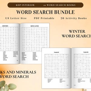 Word Search 2000+ Pages Bundle Printable Puzzle Game with Solution for Kids, Adult, Seasons, Christmas, Halloween, Thanksgiving Holidays PDF image 6