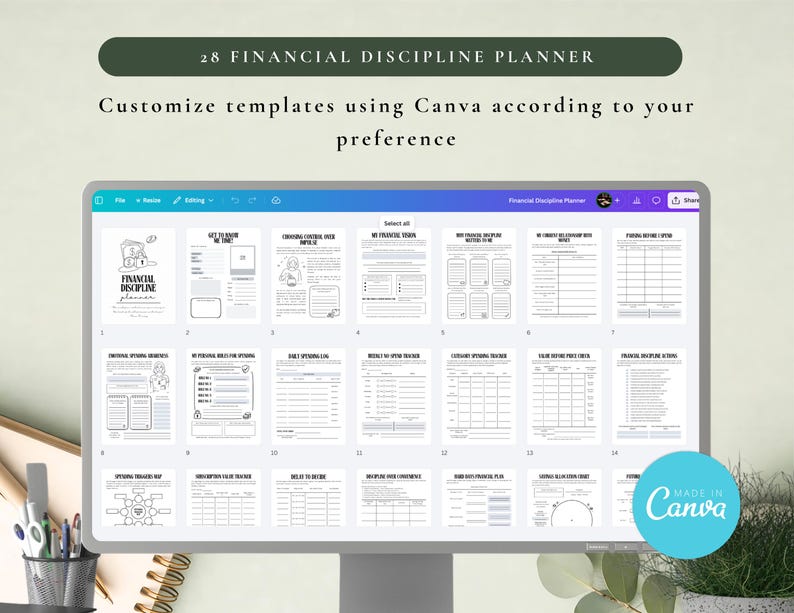 Planificador de Disciplina Financiera PLR para Uso Comercial, Plantilla Imprimible y Editable / Planificador de Hábitos Financieros imagen 6