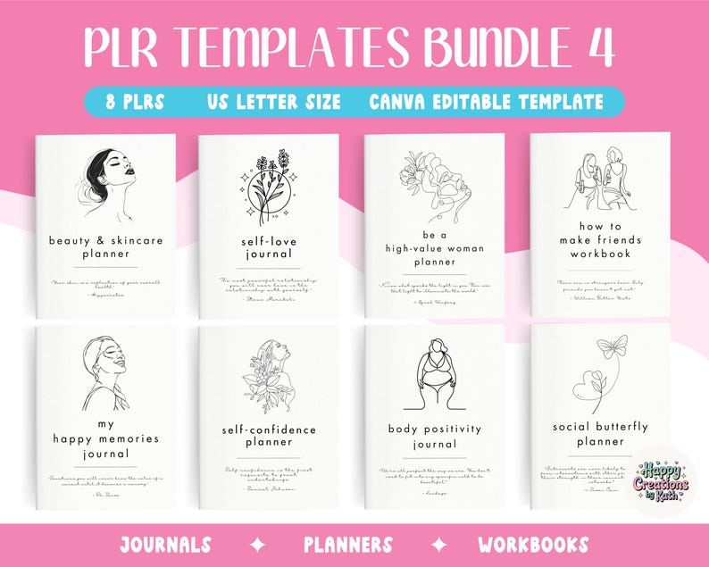 PLR Templates Bundle 4 | Printable and Canva Editable Journals ...