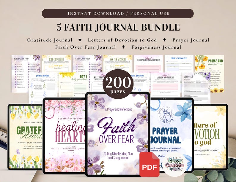 5 Faith Journal Bundle for Personal Use | PDF Printable and Digital Use ...