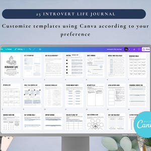 PLR Diario para introvertidos para uso comercial, plantilla imprimible y editable en Canva, diario de atención plena imagen 6
