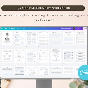 PLR Mental Burnout Workbook for Commercial Use, Printable and Editable Template, Wellness Journal, Coping Strategies Journal image 6