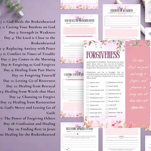 PLR Healing Hearts Journal for Commercial Use, Printable and Canva Editable Template, Forgiveness Journal, Healing Journal, Bible Journal