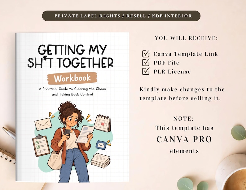 PLR Getting My Sh*t Together Workbook | PDF Printable and Canva ...