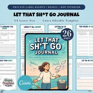 PLR / Revender Diario "Deja ir esa mierda", plantilla imprimible y editable, diario de liberación emocional, diario de desintoxicación emocional