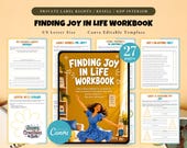 PLR / Resell Finding Joy in Life Workbook, Printable and Editable Template, Finding Happiness Workbook, Mental Wellness Journal