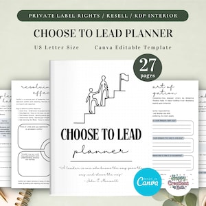 PLR Wählen Sie den Blei-Planer für kommerzielle Nutzung, das druckbare Journal und die bearbeitbare Vorlage