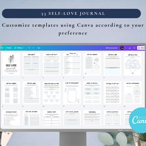 PLR Self-Love Journal for Commercial Use, Printable and Editable Template, Self-Care Journal, Affirmation Journal, Self-Love Plan