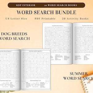 Word Search 2000+ Pages Bundle Printable Puzzle Game with Solution for Kids, Adult, Seasons, Christmas, Halloween, Thanksgiving Holidays PDF image 5
