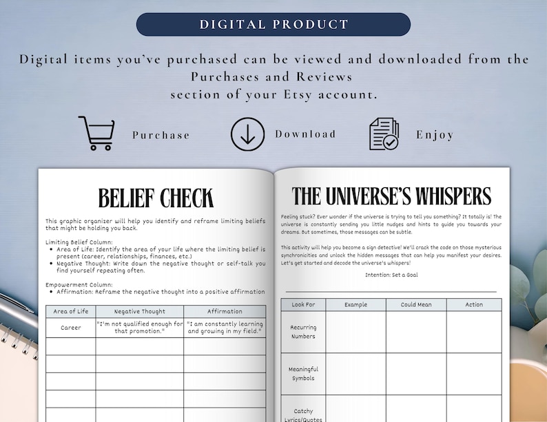 PLR Law of Attraction Journal for Commercial Use, Printable and Editable Template, Manifestation Journal, Mindfulness Journal