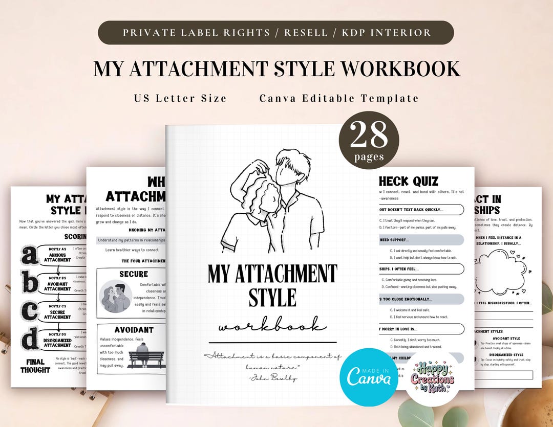 PLR My Attachment Style Workbook for Commercial Use, Printable and ...