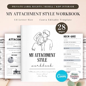 PLR My Attachment Style Workbook for Commercial Use, Printable and Editable Template, Attachment in Relationship, Attachment Quiz