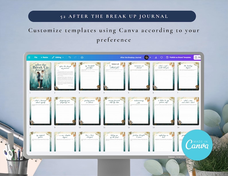 PLR After the Break Up Journal for Commercial Use, Printable and Editable Template, Healing Journal, Break Up Worksheet