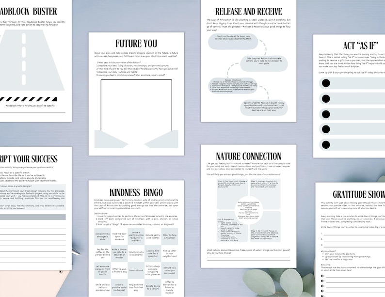 PLR Law of Attraction Journal for Commercial Use, Printable and Editable Template, Manifestation Journal, Mindfulness Journal