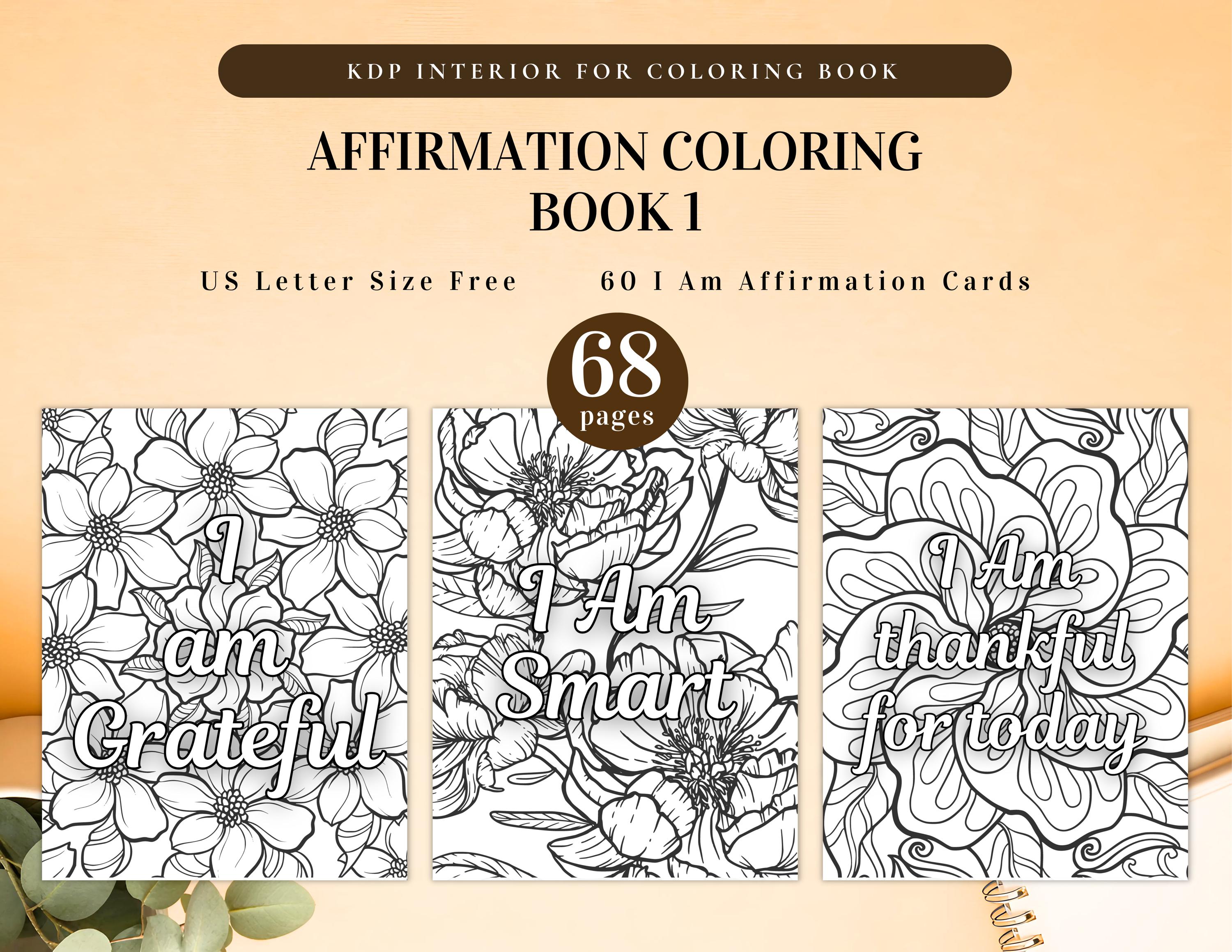 Affirmation Coloring Bundle | Printable for KDP Interior and Personal ...
