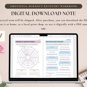 Emotional Burnout Recovery Workbook PDF | Burnout Journal, Self Care Worksheets, Stress Relief Planner, Recovery Tracker Printable image 6