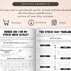 PLR Feeling Stuck in Life Workbook for Commercial Use, Printable and Editable Template, Feeling Trapped Worksheets, Self-Growth image 4