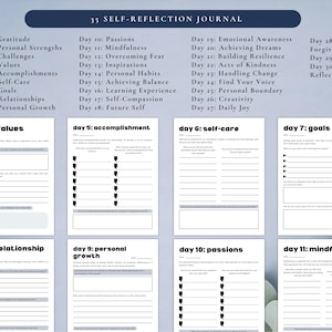 PLR Self-Reflection Journal for Commercial Use, Printable and Editable Template, Daily Mindfulness Journal, Self-Growth Journal