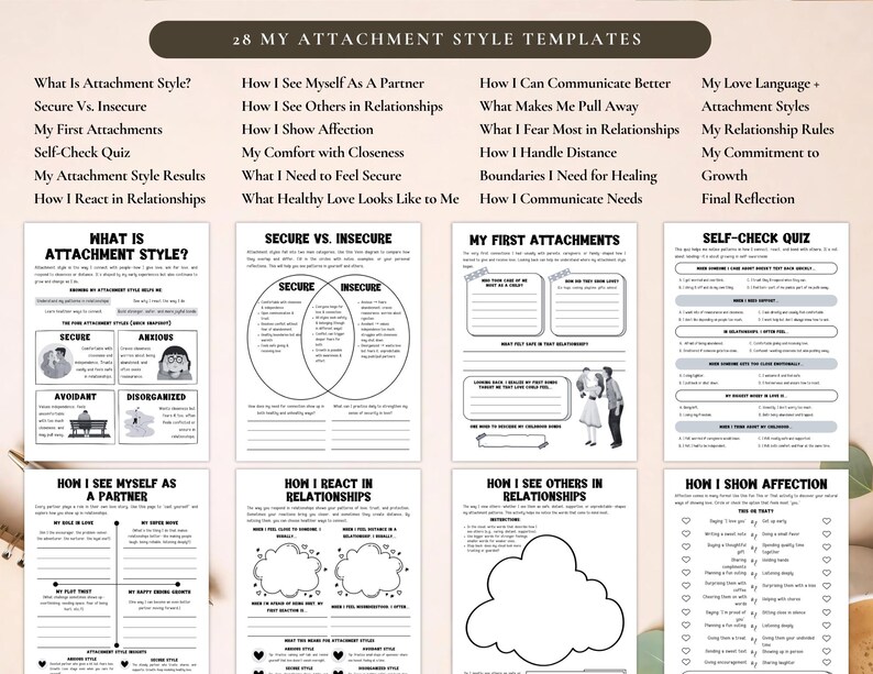 PLR My Attachment Style Workbook for Commercial Use, Printable and ...