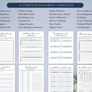 PLR Stress Management Journal for Commercial Use, Printable and Editable Template, Emotional Regulation, Stress-Relief