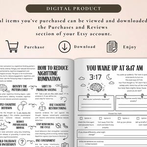 PLR Nighttime Overthinking Workbook for Commercial Use, Printable and Editable Template | Sleep Anxiety Journal