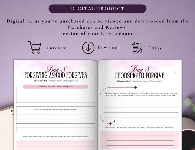 PLR Healing Hearts Journal for Commercial Use, Printable and Canva Editable Template, Forgiveness Journal, Healing Journal, Bible Journal