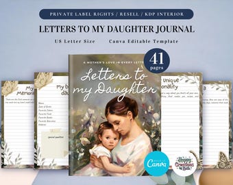 PLR Letters to my Daughter for Commercial Use, Printable and Editable Template, Dear Daughter Journal, Mother's Journal, Mom's Love