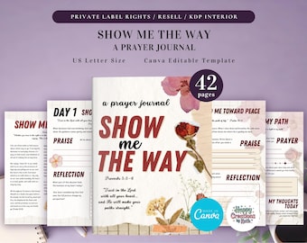 PLR Show me the Way Journal for Commercial Use, Printable and Editable Template, Prayer Journal, Faith Journal