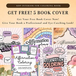 Affirmation Coloring Bundle | Printable for KDP Interior and Personal Use | I Am Affirmations Motivational, Inspiring, Anxiety Relief image 8