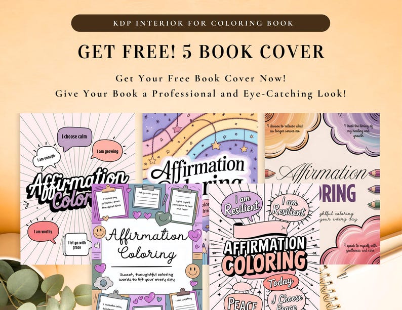 Affirmation Coloring Bundle | Printable for KDP Interior and Personal Use | I Am Affirmations Motivational, Inspiring, Anxiety Relief image 8