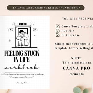 PLR Feeling Stuck in Life Workbook for Commercial Use, Printable and Editable Template, Feeling Trapped Worksheets, Self-Growth image 2