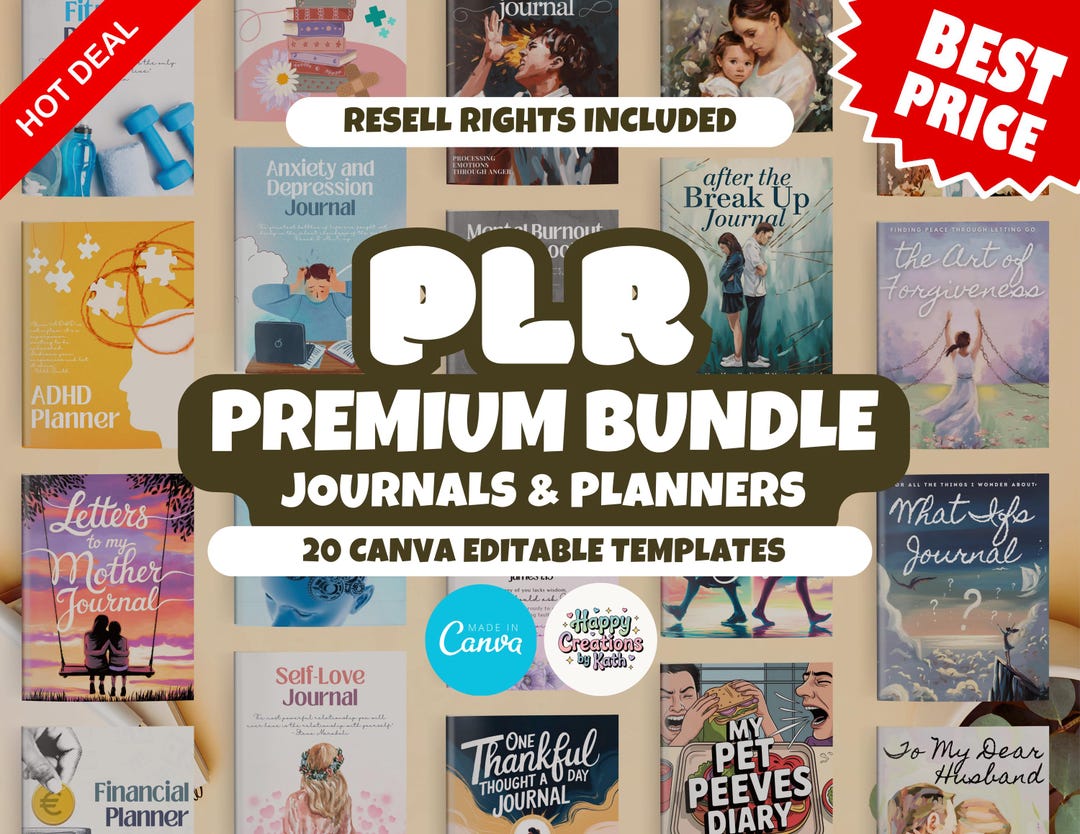 PLR Premium Bundle Templates | Journals, Planners, Workbooks (canva ...