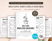 PLR Self-Love: When I Feel Unlovable Workbook, Printable and Editable Template, Commercial Use, Healing Journal